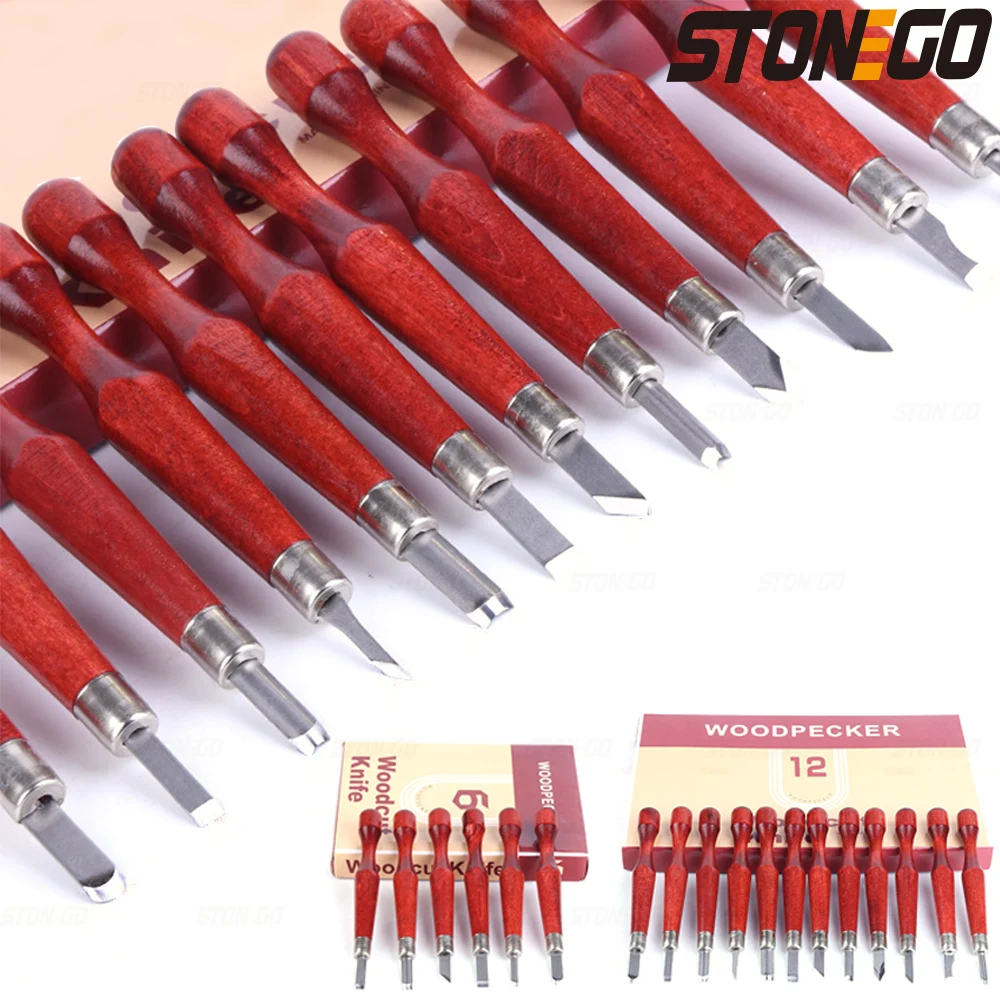 STONEGO Wood Carving Tool Hand Chisels Carving Knives Kit for Carving Wood, Resin and Clay,Soapstone, Pumpkin, Fruit, Vegetables