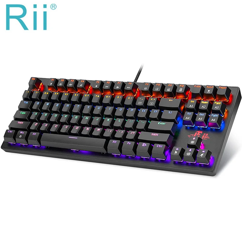 

Rii RK908 Mechanical Keyboard 87 keys Blue Switch Gaming Keyboards for Tablet Desktop English sticker