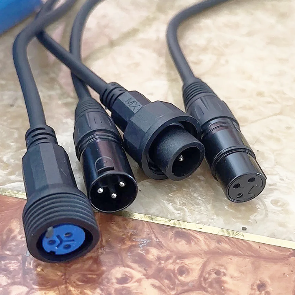 1-метровый кабель DMX IP65, 3-контактный XLR-конвертер, водонепроницаемый удлинительный кабель DMX-512 для передачи сигнала для наружного светодиодного сценического освещения (art.: 3920dc3f5410f) - 3920dc3f5410f