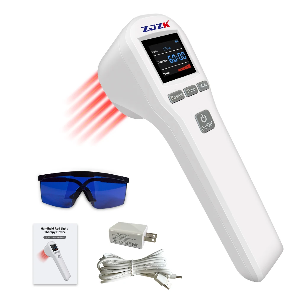

ZJZK 650nm 808nm Laser Pain Relief Arthritis Wound Healing Sciatica Heel Spurs Neck Pain Handheld Cold Laser Therapy Body Pains