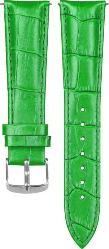 Ремешок кожаный GSMIN Crocodile 22 для Asus ZenWatch 2 (WI501Q) (Зеленый)