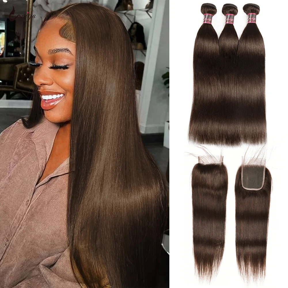 # 4 коричневых бразильских пучка волос свободные объемные волны