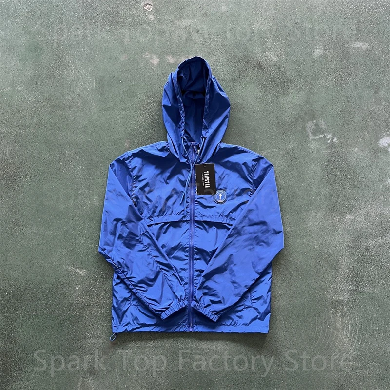 

Luxury Designer Trapstar Jacket Men Irongate T Windbreaker-Dazzling Blue 1:1 Top Quality Embroidered Hoodie Women EU Sizes XS-XL