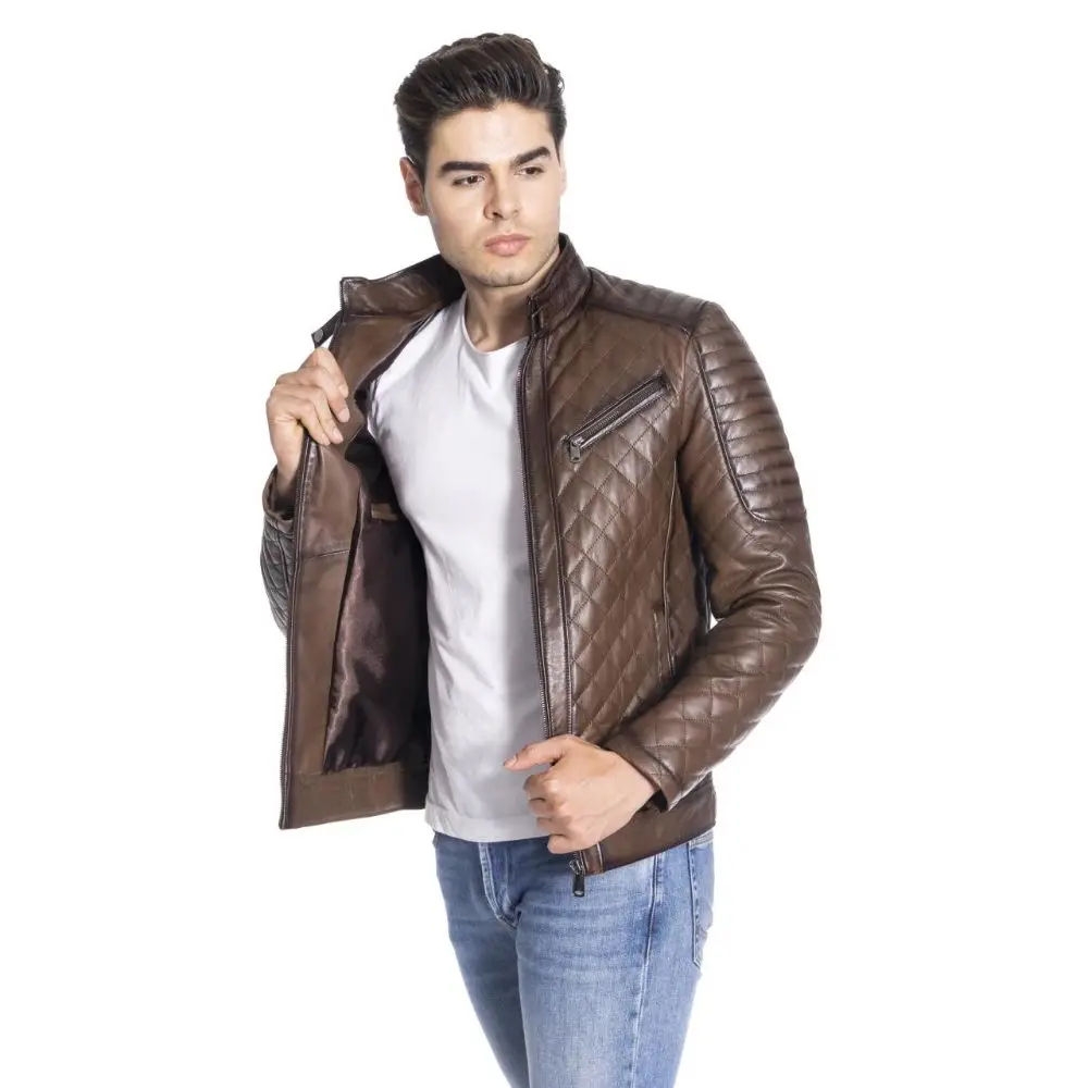 

Мужская кожаная куртка из натуральной овечьей кожи, винтажная официальная Повседневная зимняя куртка из натуральной кожи