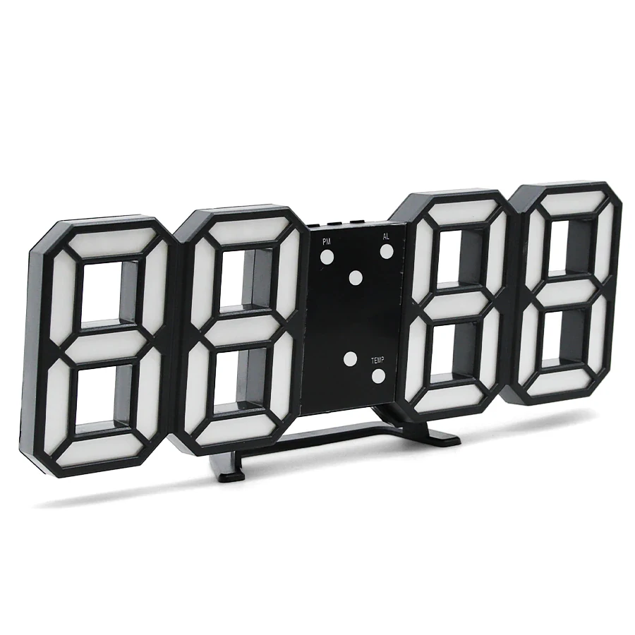 Часы электронные настольные настенные с термометром подсветкой от сети