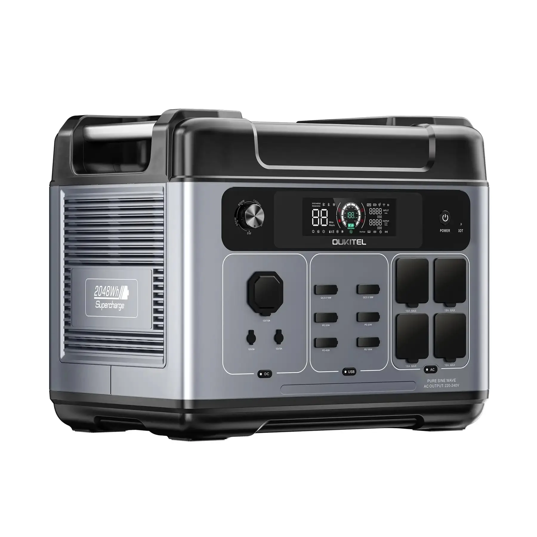 Портативный солнечный генератор P2001 Plus резервная батарея Вт/ч 6 розеток