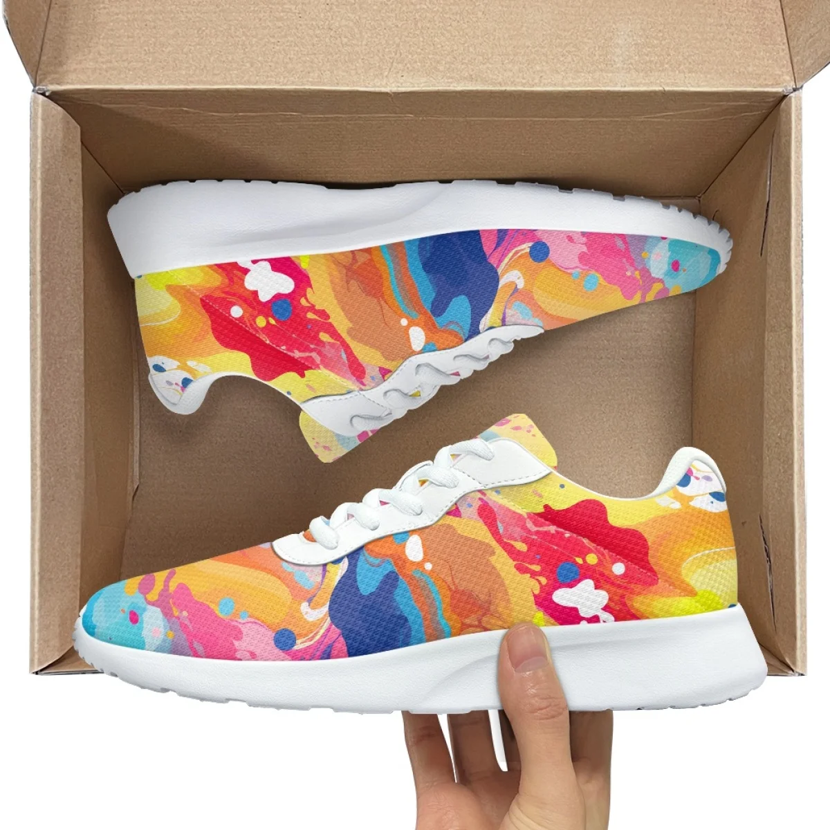 Женские модные повседневные прочные кроссовки Splash Ink с принтом удобные на