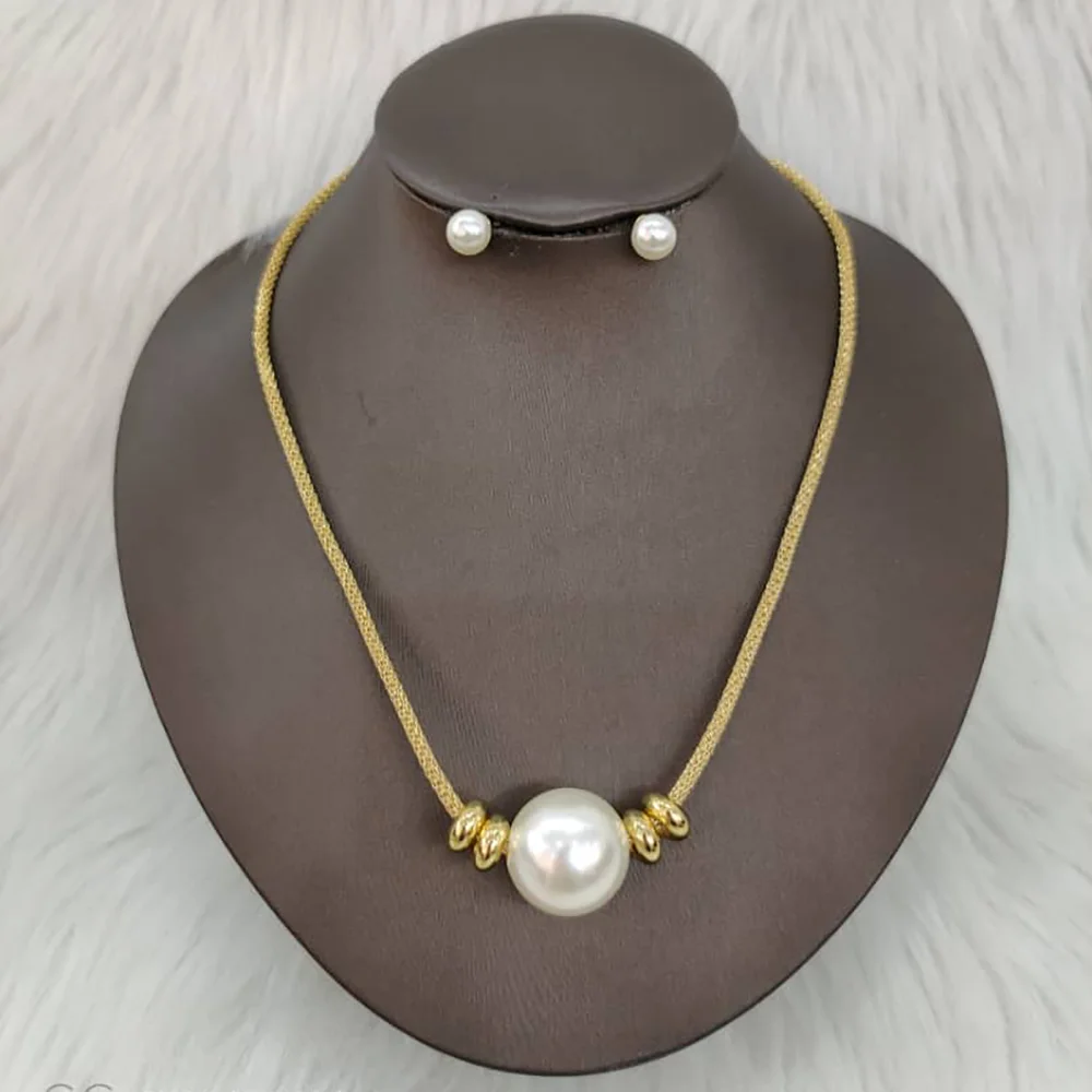 

Ladies Jewelry Sets for Women Imitation Pearl Necklace and Earings Weddings 2Pcs Set Dubai African Jewelry Set Party Gifts