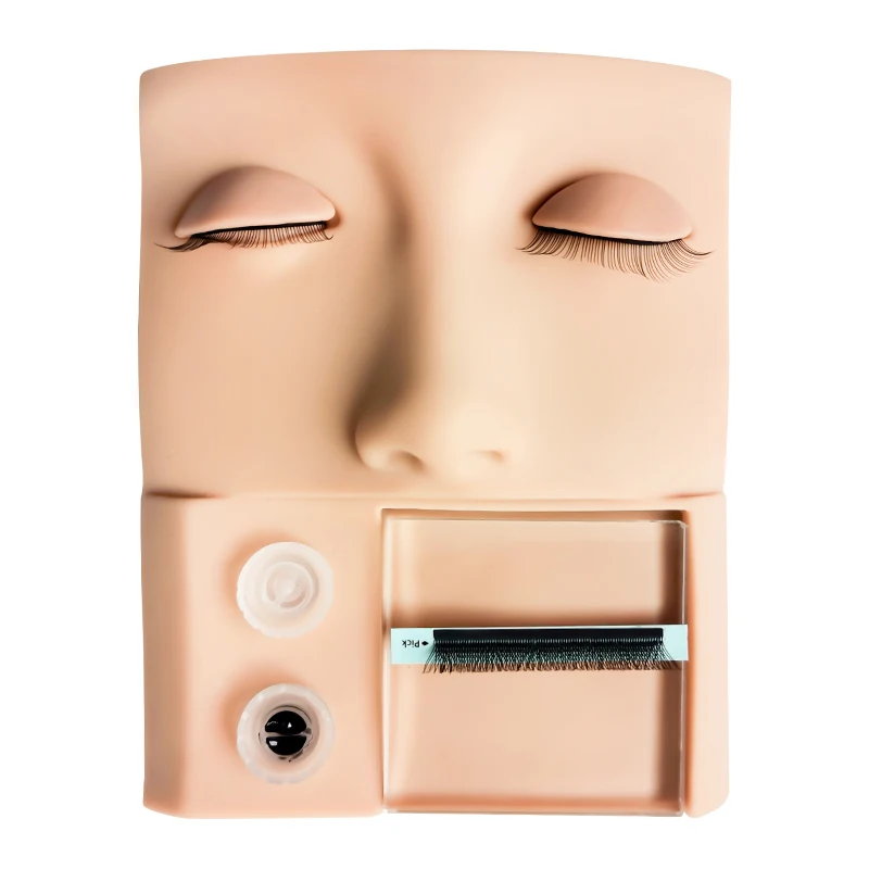 Тренировочная головка для наращивания ресниц с фотокольцами искусственный веко