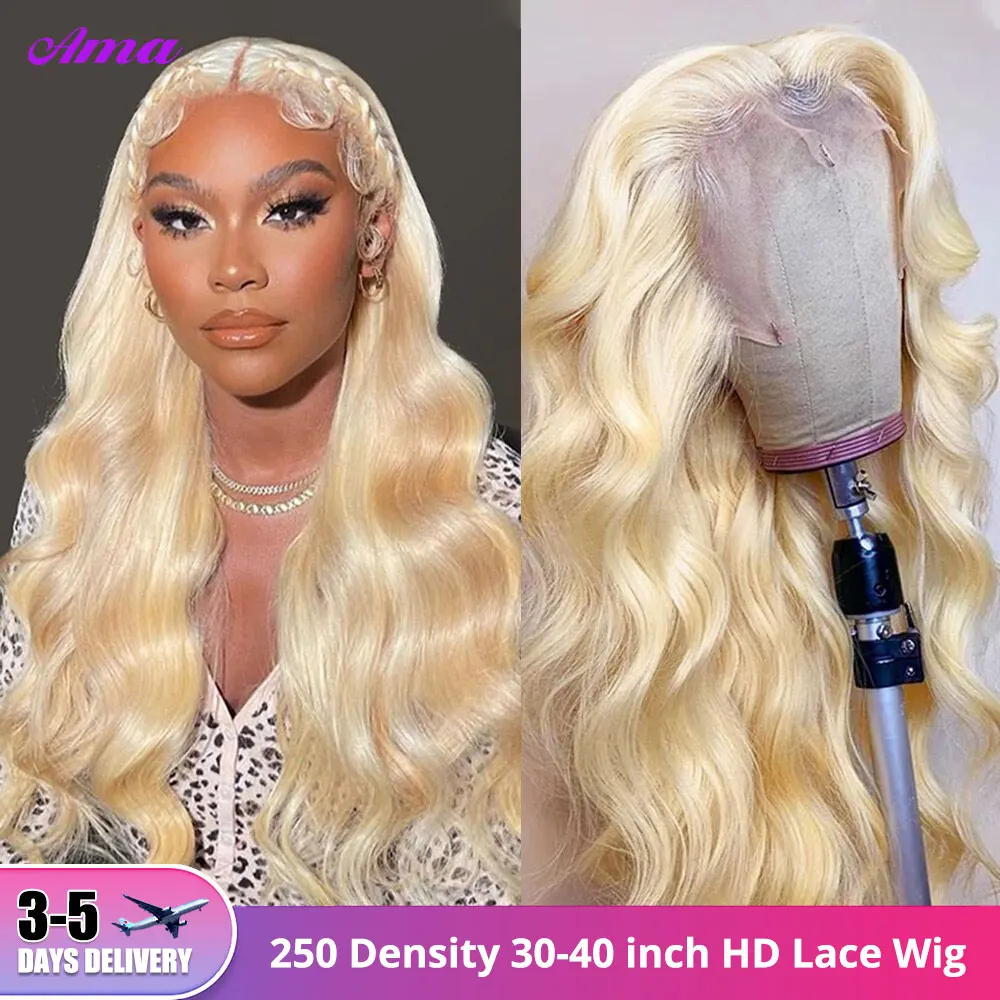 613 HD Lace Frontal Wig Long Thick 36 38 40 Inch Body Wave Lace Front Wig 250 Density 13x6 13x4 Blonde Lace Front Wig Human Hair