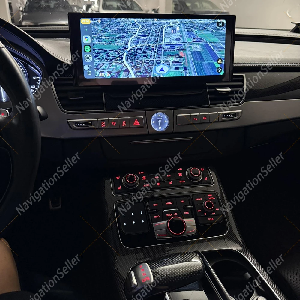 Фото Для Audi A8 D4 W12: Обновление экрана MMI 6.5/7 дюймов до 12.3 дюймов, сенсорный экран Android 16, Carplay, Android Auto, радио, стерео, Netflix, Spotify, Bluetooth №1