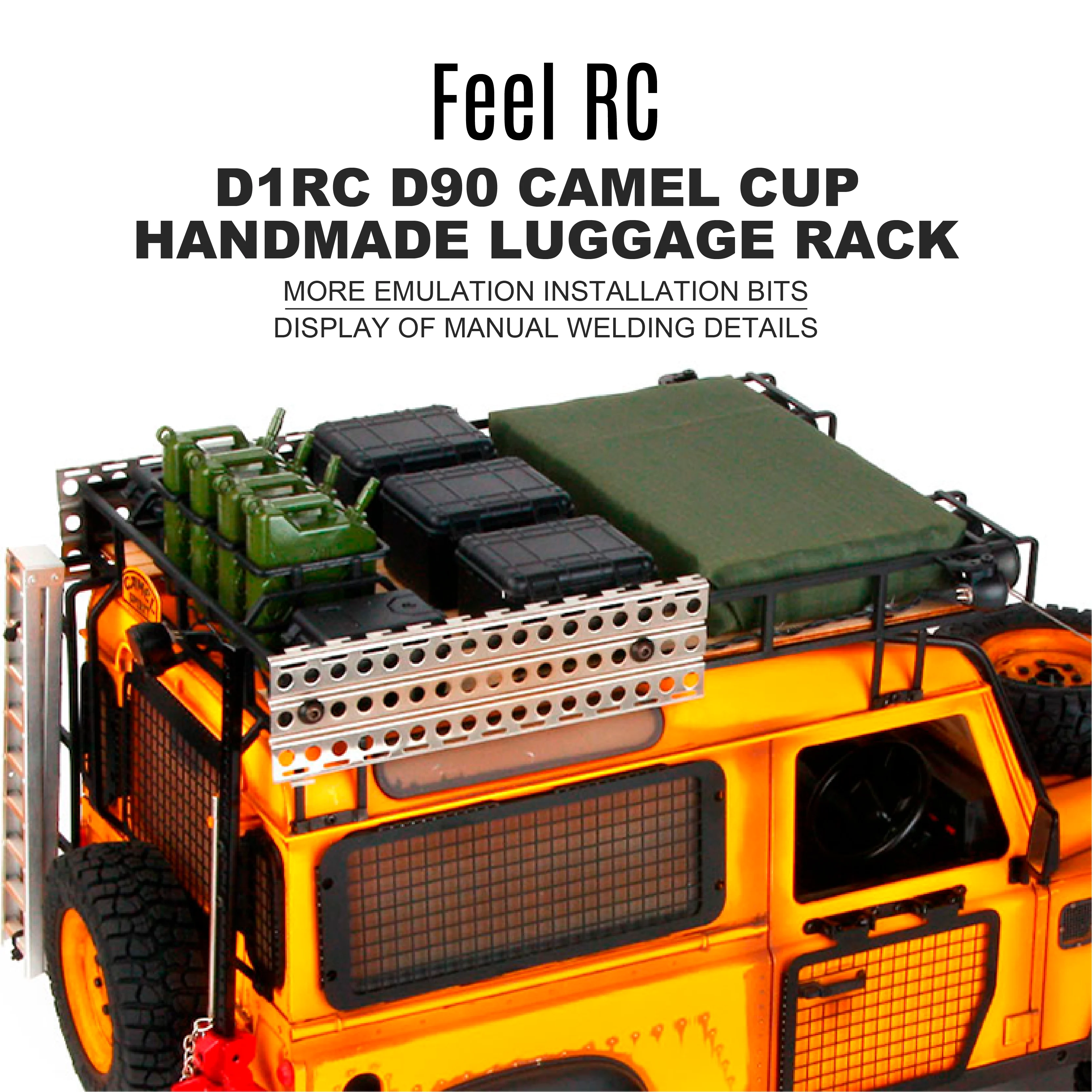 D1RC багажный металлический багажник на крышу с для 1/10 RC Гусеничный автомобиль обновленные детали Axial RC4WD & D90