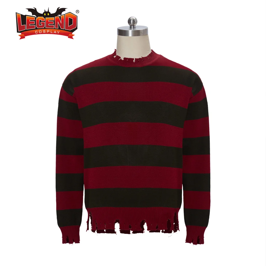 Freddy Krueger Cosplay Sweater Horror Costume A Nightmare On Elm Street Long Sleeve Knitted  Striped Top Clothes for Women Men