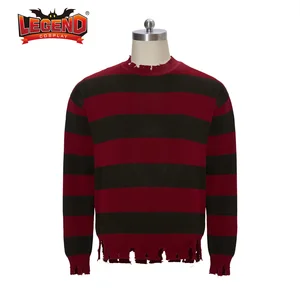 Imported Freddy Krueger Cosplay Sweater Horror Costume A Nightmare On Elm Street Long Sleeve Knitted  Striped