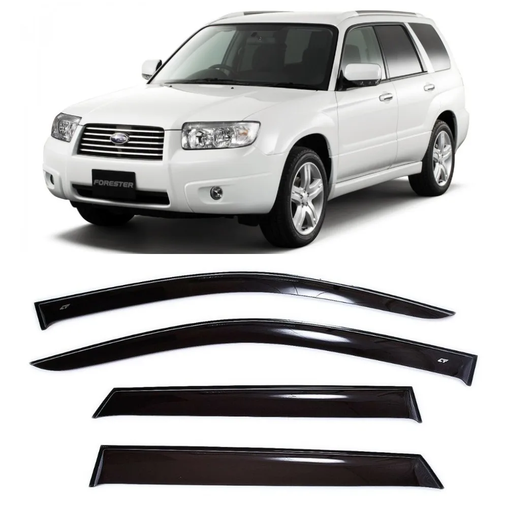 Дефлекторы окон Cobra Tuning S40702 на авто Субару Форестер 2 II 5 дв. 2002-2008 4 шт./комп.