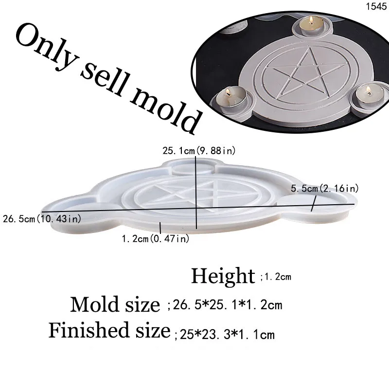 Подсвечник для гадания алтарь силиконовая форма пентаграмма Луна затмение