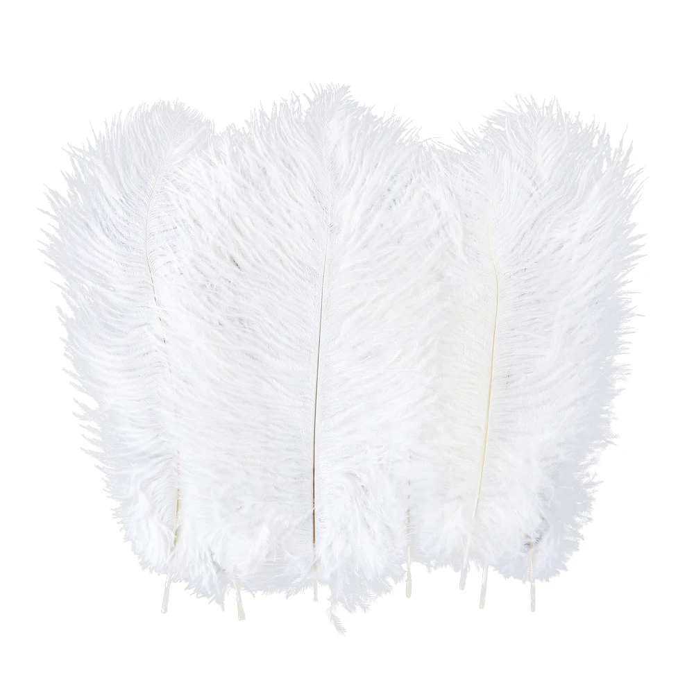 

10Pcs Natural White Ostrich Feathers for Wedding Home Decoration Handicraft Accessories Table Centerpieces Carnival Bulk Plumas