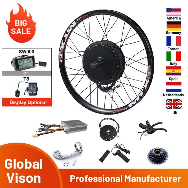 Ebike Conversion Kit, 72V 3000W Electric Bicycle Kit, 26 Rear Wheel E-Bike  Cycle Motor Conversion Kit Hub Motor Wheel with Intelligent Controller