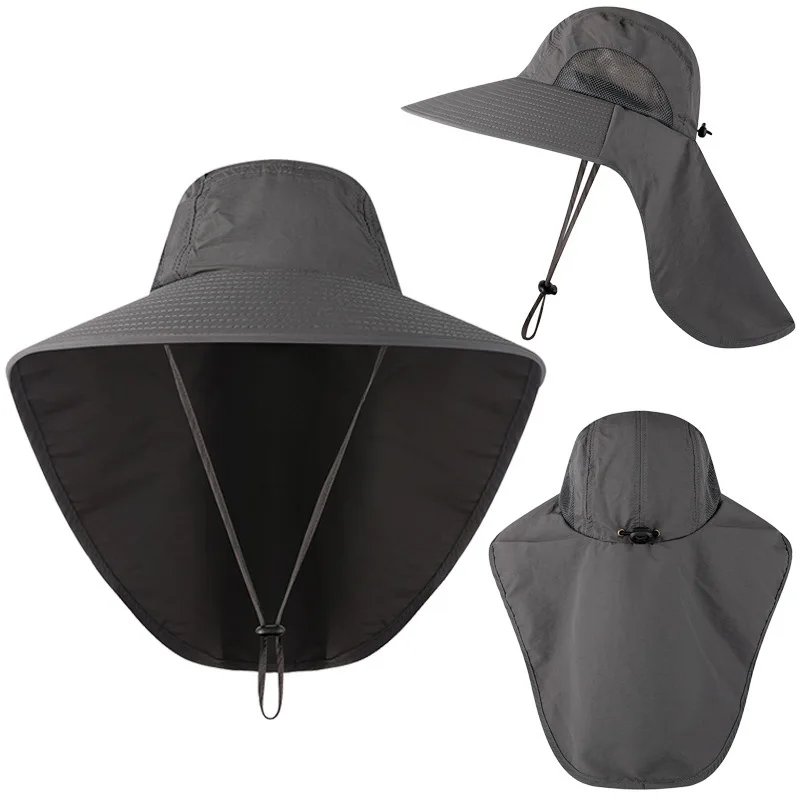 

Wide Brim Bucket Hat with Neck Cover Quick Dry Large Brim Fishing Hat Outdoor Sports Jungle Hiking Hat Men Fishermen Sun Hat Cap