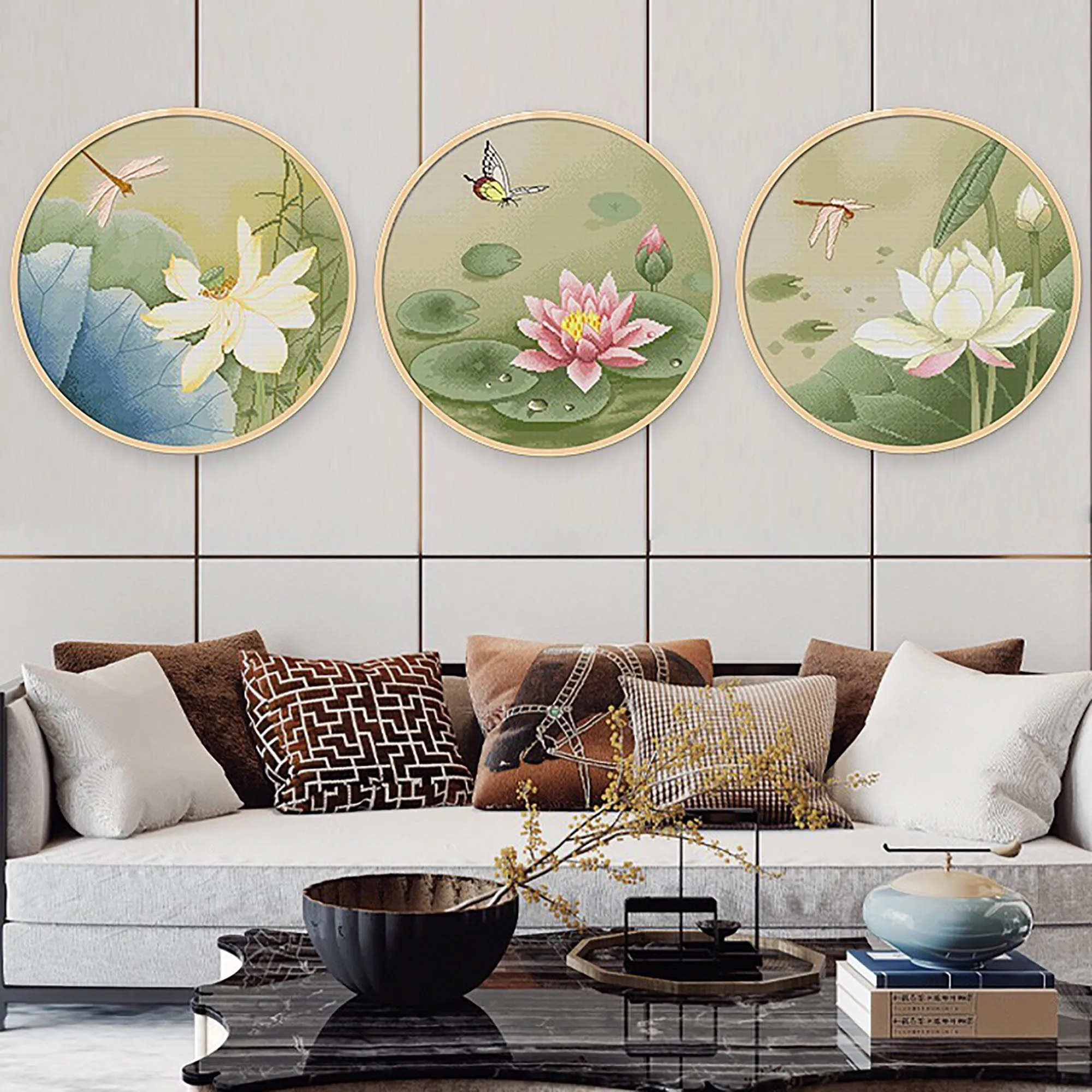 Набор для вышивки крестиком Lotus Flower 19 7x19 7 дюйма