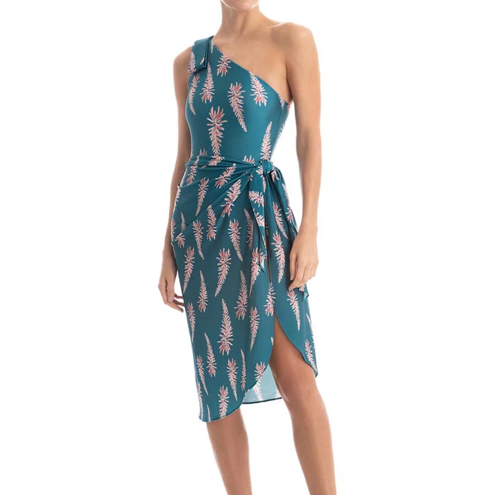 Купальник на одно плечо с накидкой 2022 роскошные шорты бикини фитнес-контроль