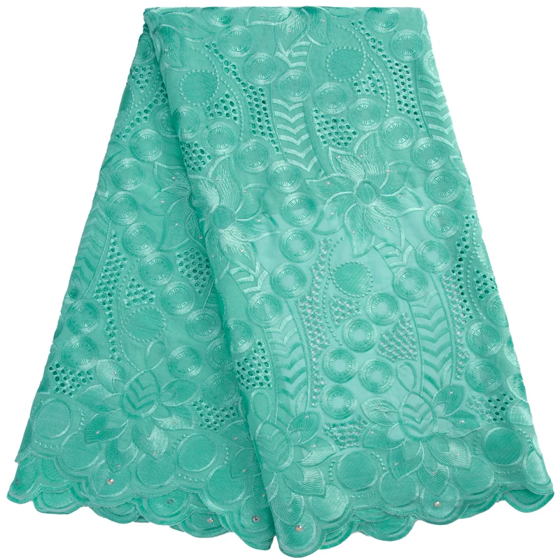 

Latest 5 Yards Swiss Voile Lace 2022 High Quality African Cotton Lace Fabric With Dubai Style for Women Party Dresses F3104