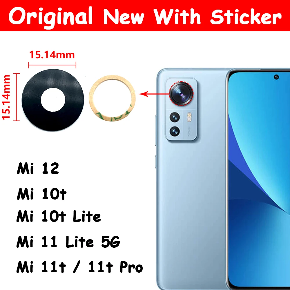 

Original Rear Back Camera Glass Lens With Glue Sticker For Xiaomi Mi A1 A2 11 Lite Mi 10T Pro Mi 10 Ultra Camera Glass With Tool