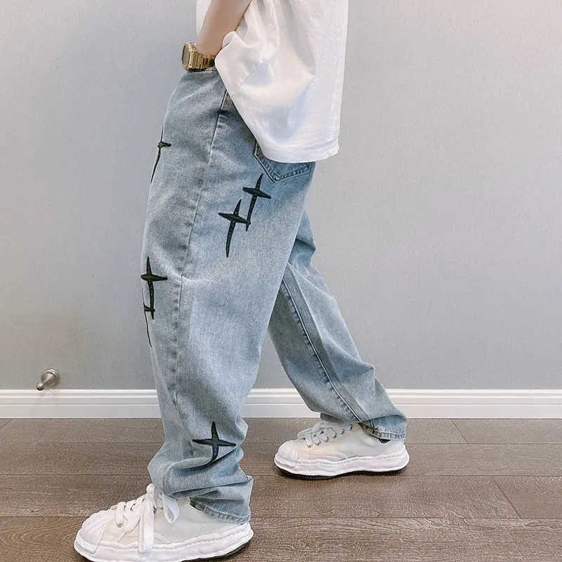 Wide Leg Cargo Pants 2023 Streetwear Baggy men Jeans Spring Autumn Men Korean Fashion Loose Straight Male Clothing