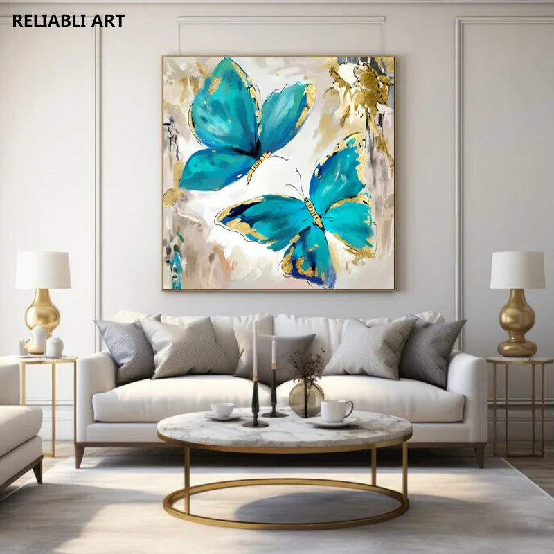Настенная живопись, абстрактная бабочка, холст, современные скандинавские животные, художественные принты и постеры для украшения гостиной и дома