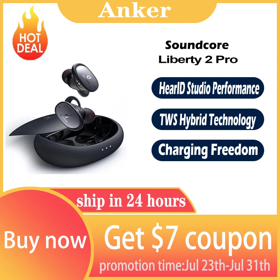 

Anker by Soundcore Liberty 2 Pro TWS Hybrid Technology Earphone Bluetooth 5.0 In Ear Studio Performance HearID Wireless Earbuds