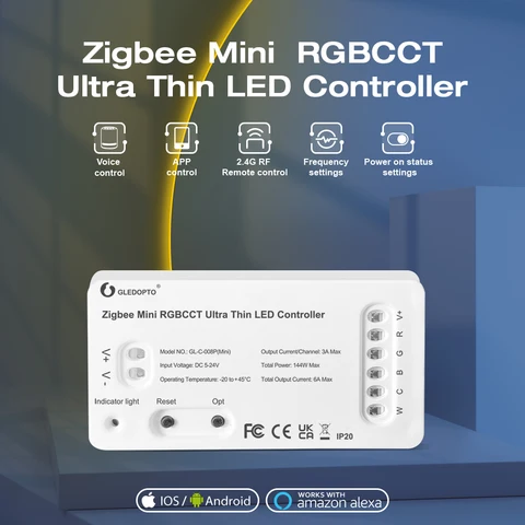 G led opto Zigbee 3,0 DC5-24V Mini 5 в 1 RGBCCT/RGBW/RGB/CCT/диммер, Светодиодная лента, контроллер для подсветки телевизора, светильник щение для кухни