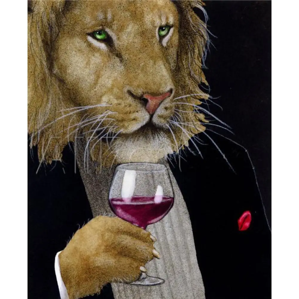 Кот с бокалом вина картина