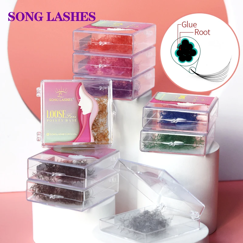 

Song Lashes 6D Multiple Color Loose Fans Premade Volume Eyelashes Extension C/D Curls 0.07mm Thickness Lashes 0.07mm Thickness