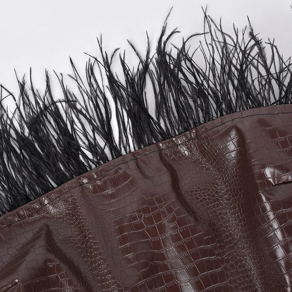 Женский Короткий Топ без бретелек летний пикантный топ из искусственной кожи с