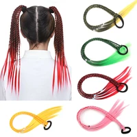 difei synthesis childrens braided ponytail hair extension 45cm colored short pony tail heat resistant fakehair