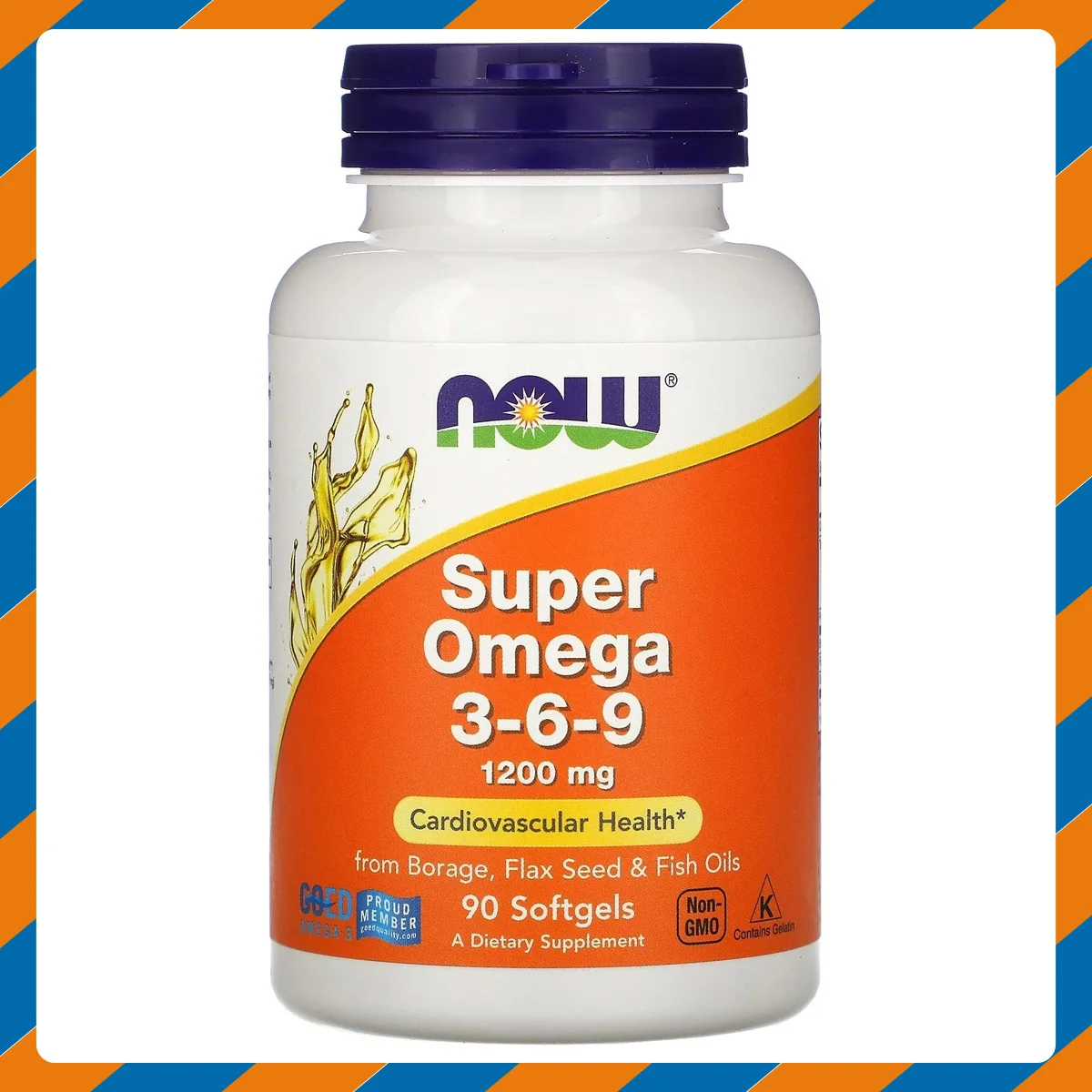 Жирные кислоты NOW SUPER OMEGA 3-6-9 1200 мг капсулы омега для сердца мозга и сосудов |