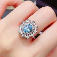 fine jewelry 925 sterling silver natural topaz gemstone womens ring birthday party lover girl marry gift commemorate