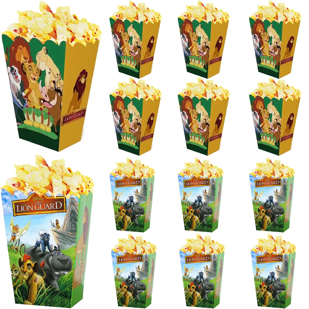 

12pcs/lot The Lion King Simba Popcorn Box Snack Boxes Baby Shower Kids Birthday Party Decoration Supplies Christmas Gifts Decor