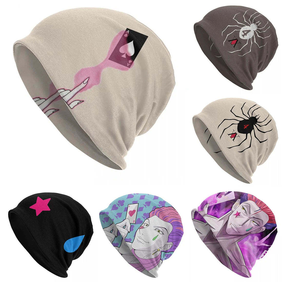 

Hunter X Hunter Hisoka Hat Anime Genei Ryodan Beanie Phantom Troupe Member 4 Beanies Skullies