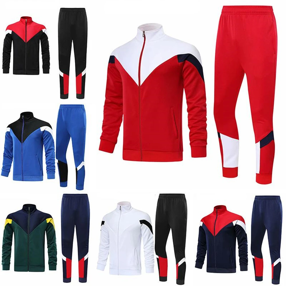 Fashion Outdoor Fitness Tracksuits For Men Autumn Zipper Sports Sweatshirt And Joggers Pant Couples Large Size 2 Piece Sets 9407