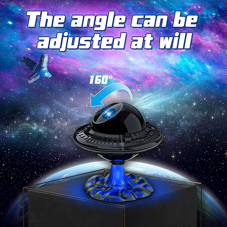 Ночник Galaxy С Черной Планетой Лампа В Форме Нло Многоцветная Для Проектора