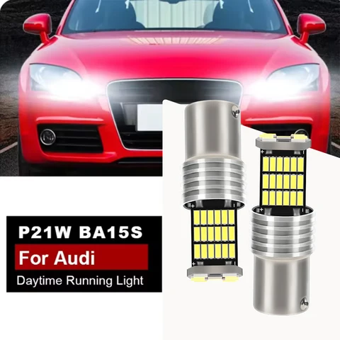 2 шт. для Audi A3 8P A4 B7 A6 C6 A8 4E Q7 (с биксеноном) светодиодные дневные ходовые огни DRL Лампа накаливания P21W BA15S 1156 6000K Luces