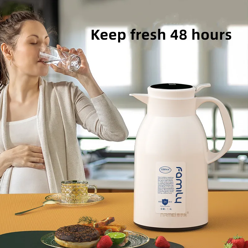 

1.0L1.6L Large Capacity Thermos Portable Vacuum Flask Home Kitchen Coffee Carafe Smart Display Temperature Glass Kettle Tea Pot