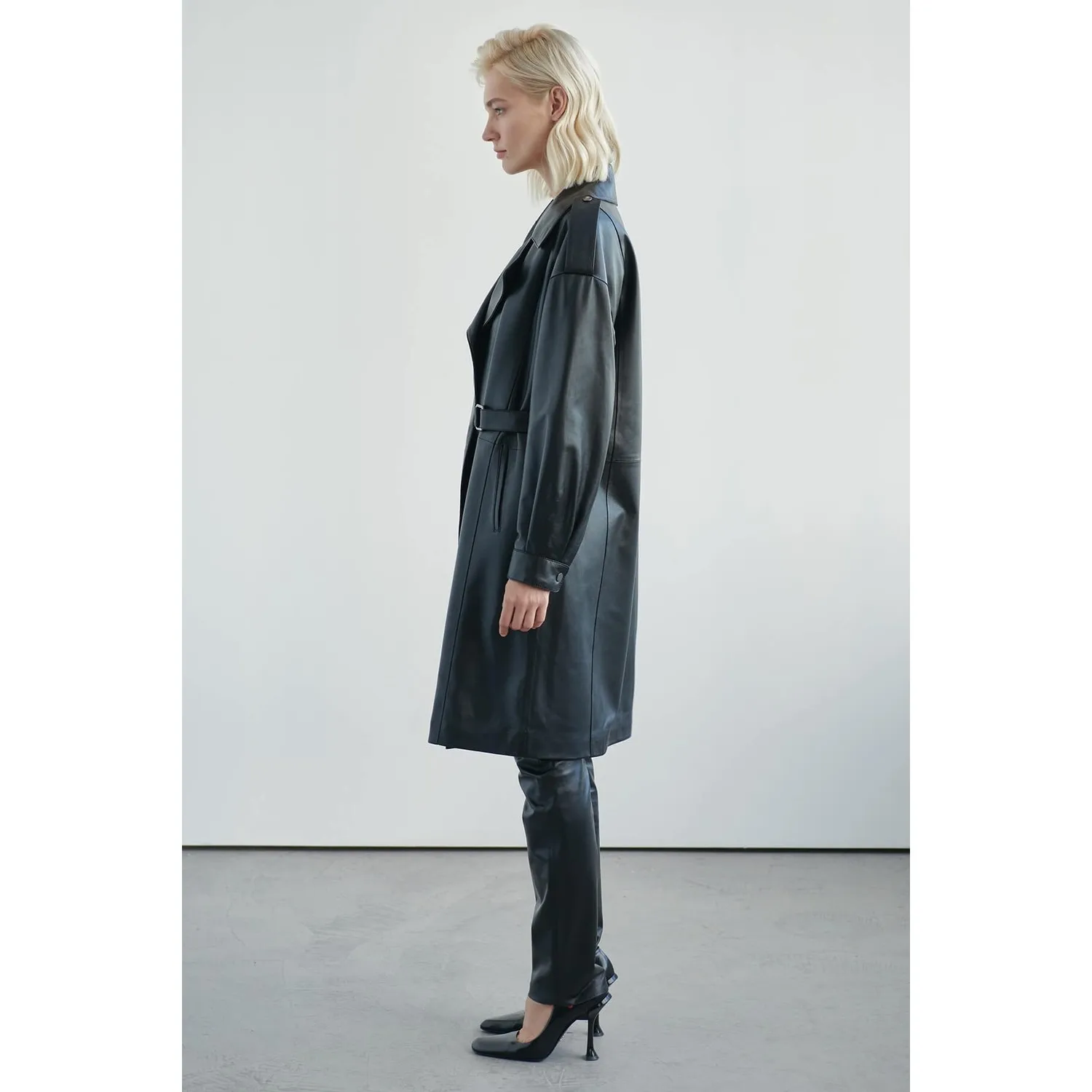 Рисунок 3 - Noella Длинное кожаное пальто Жюля