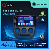 9 dsp android 11 car radio for mercedes benz ml 320 2003 2005 left video gps ips multimedia player carplay auto 8128g stereo