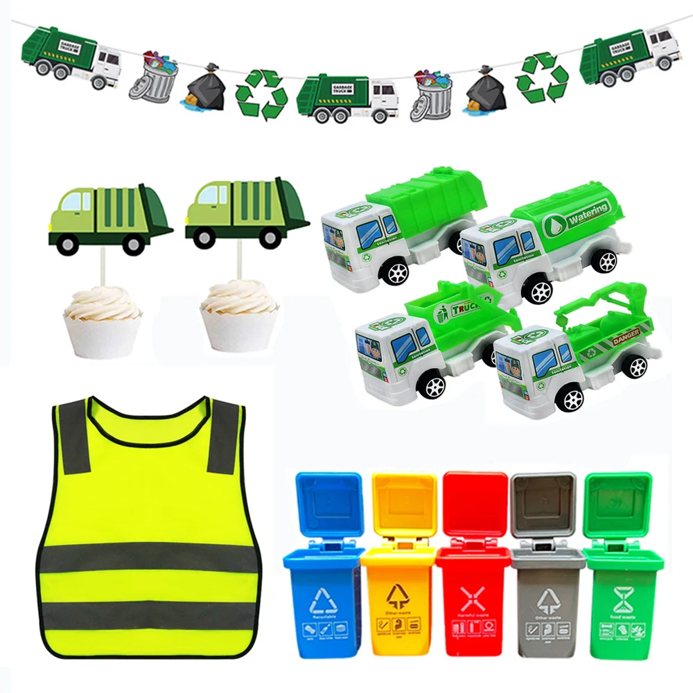 Мусорный грузовик баннер на день рождения переработка отходов искусственное