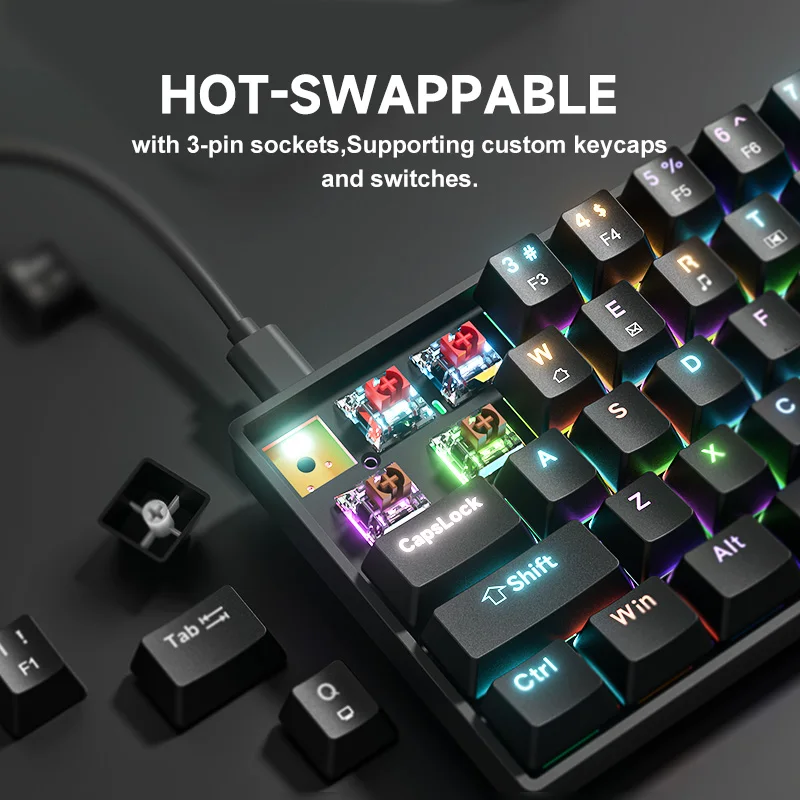 ZIFRIEND TK68 Механическая игровая клавиатура 68 клавиш