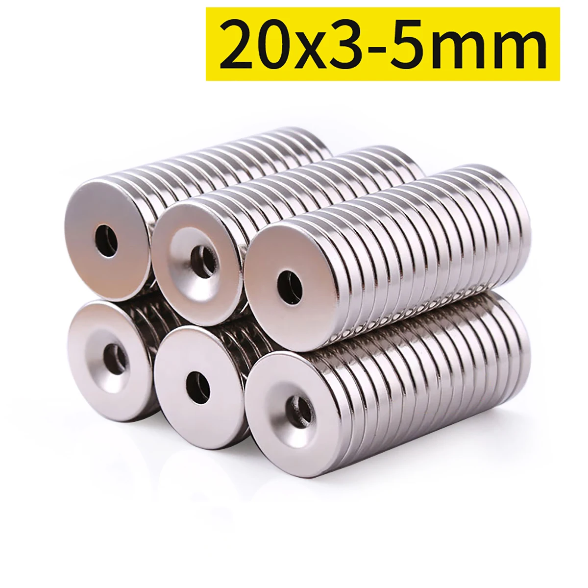 

5pcs 20x3mm Round Neodymium Magnets With 5mm Countersunk Hole N35 NdFeB Magnet Powerful Strong Permanent Magnetic Disc