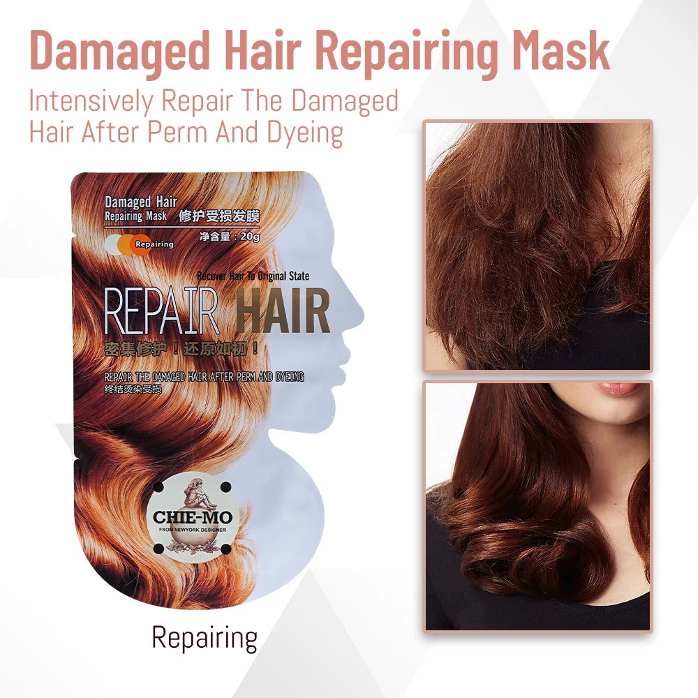

2pcs Hair Mask Sheet Color Protection Repair Damage Smoothing Rose Flower Oil For Damaged Hair After Perm And Dyed