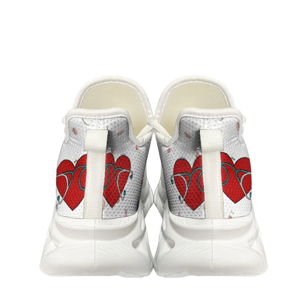 Yikeluo Cartoon Cute Nurse Shoes for Women Brand Design Platform Flats Sneakers Unisex Hospital Wear-resistant Lace Up Footwear